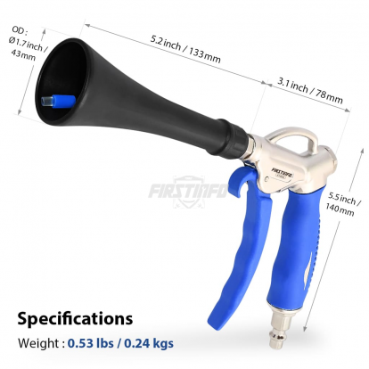 A1856 Air Blow Gun with Cyclone Nozzle Quickly Blasts Dirt and Dust from Surface