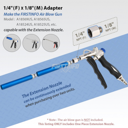 A18562F Extension Nozzle Accessory Kit for all FIRSTINFO Air Blow Gun