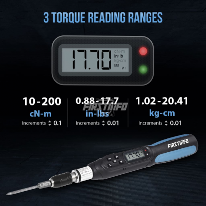 H5278U 0.88-17.7 in-lbs. / 10-200 cN-m / 1.02-20.41 kg-cm Digital Torque Screwdriver, Dual Direction